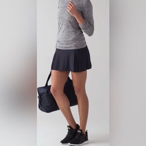 RARE Lululemon Lost in Pace Black Pleated Skirt Skort Size 8